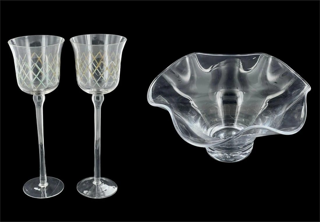 Simon Pearce Large Chelsea Centerpiece Glass Bowl (1 of 7)