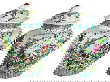 Chinese Export Famille-Rose Porcelain Covered Urns (1 of 11)