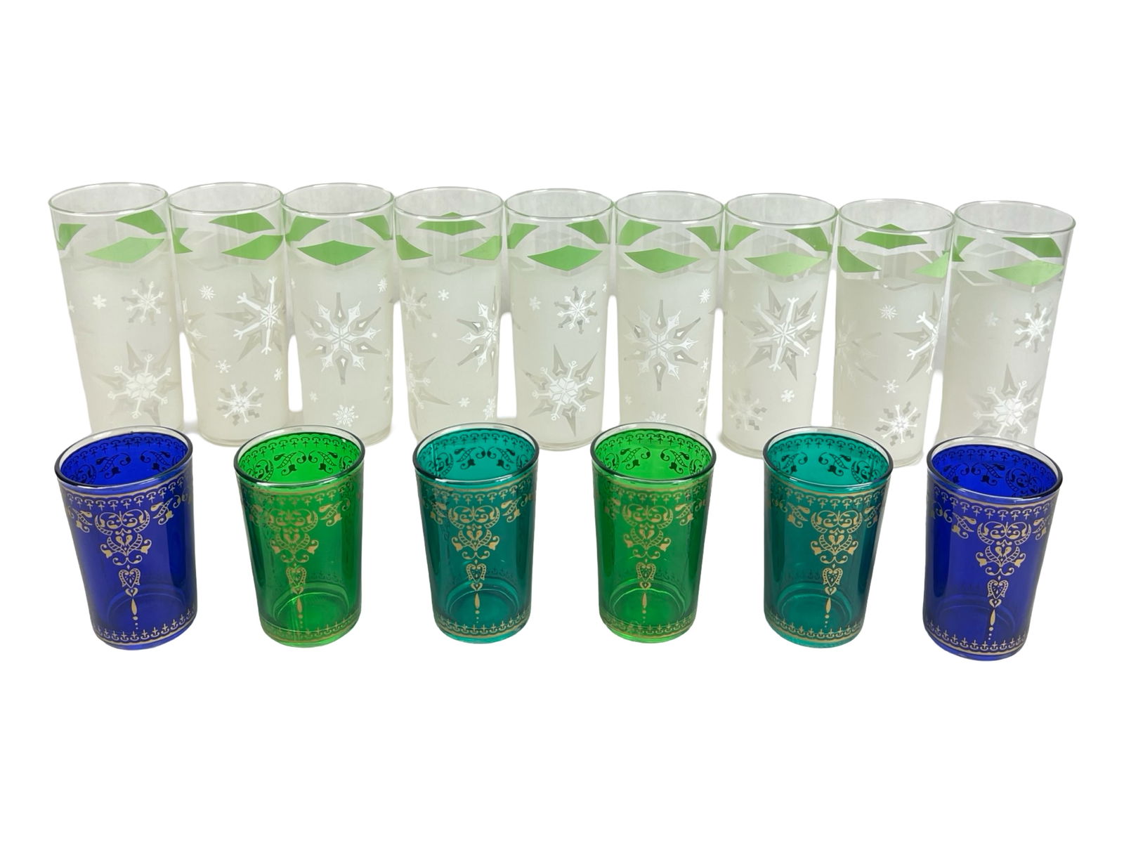 Anchor Hocking Green Atomic Snowflake Glasses (1 of 5)