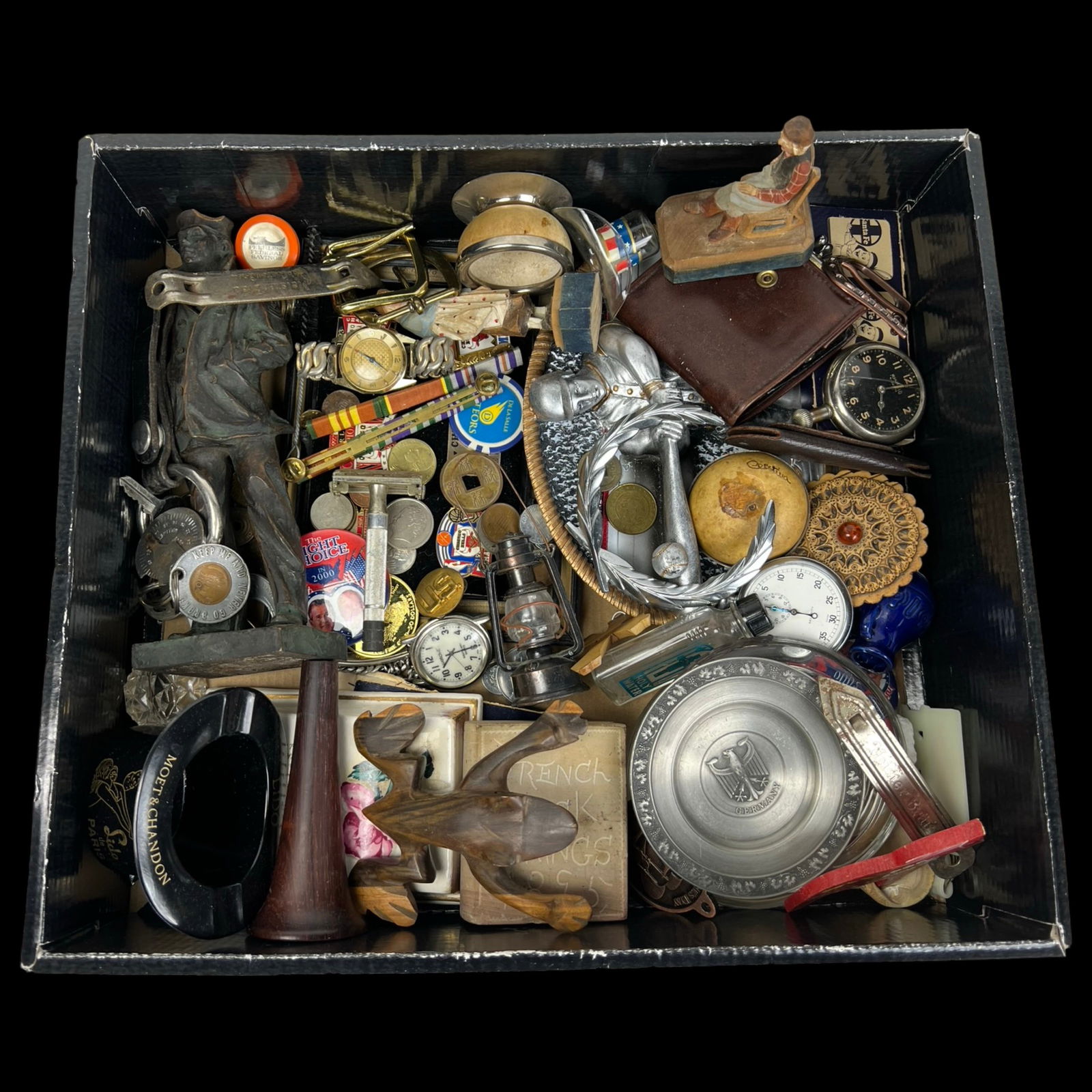 Grandpa's Junk Drawer Lot- Watches, Coins, Pins, F (1 of 5)