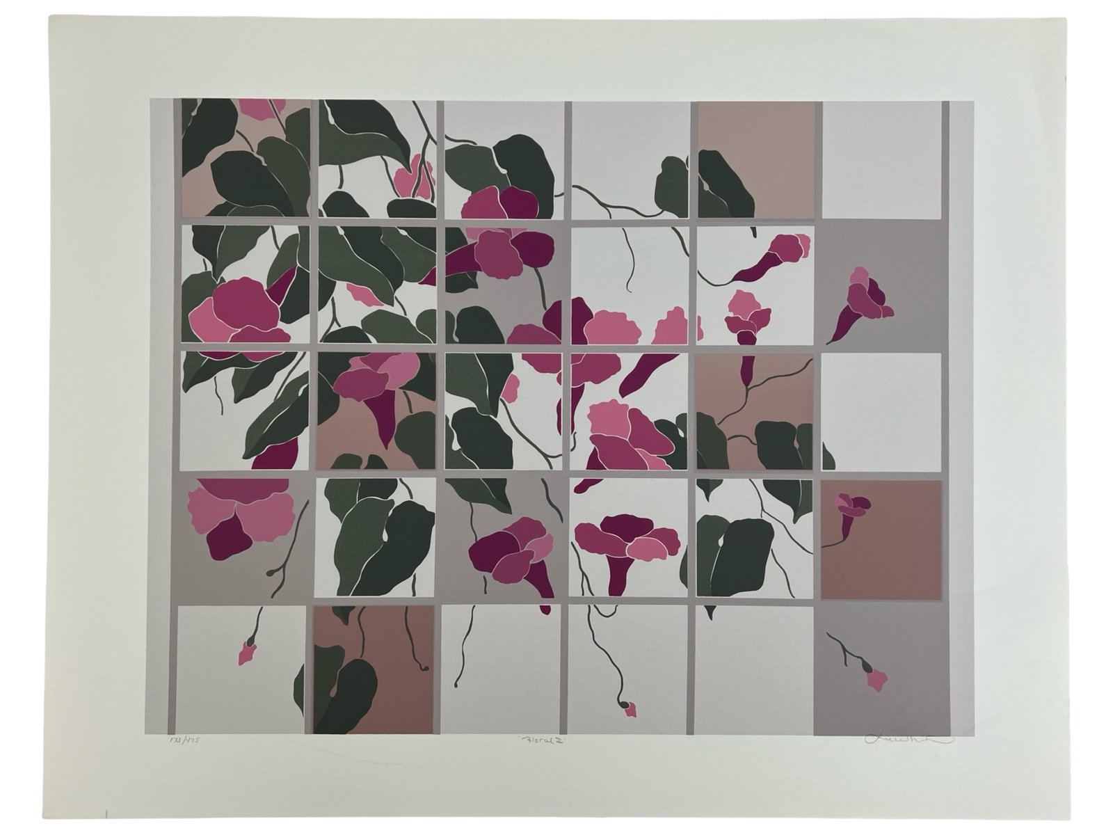 Lee White- "Floral II" Contemporary LE Lithograph (1 of 4)