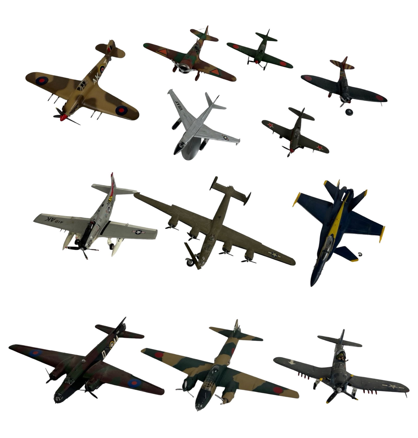 Group of Vintage Military Airplane Plastic Models (1 of 4)