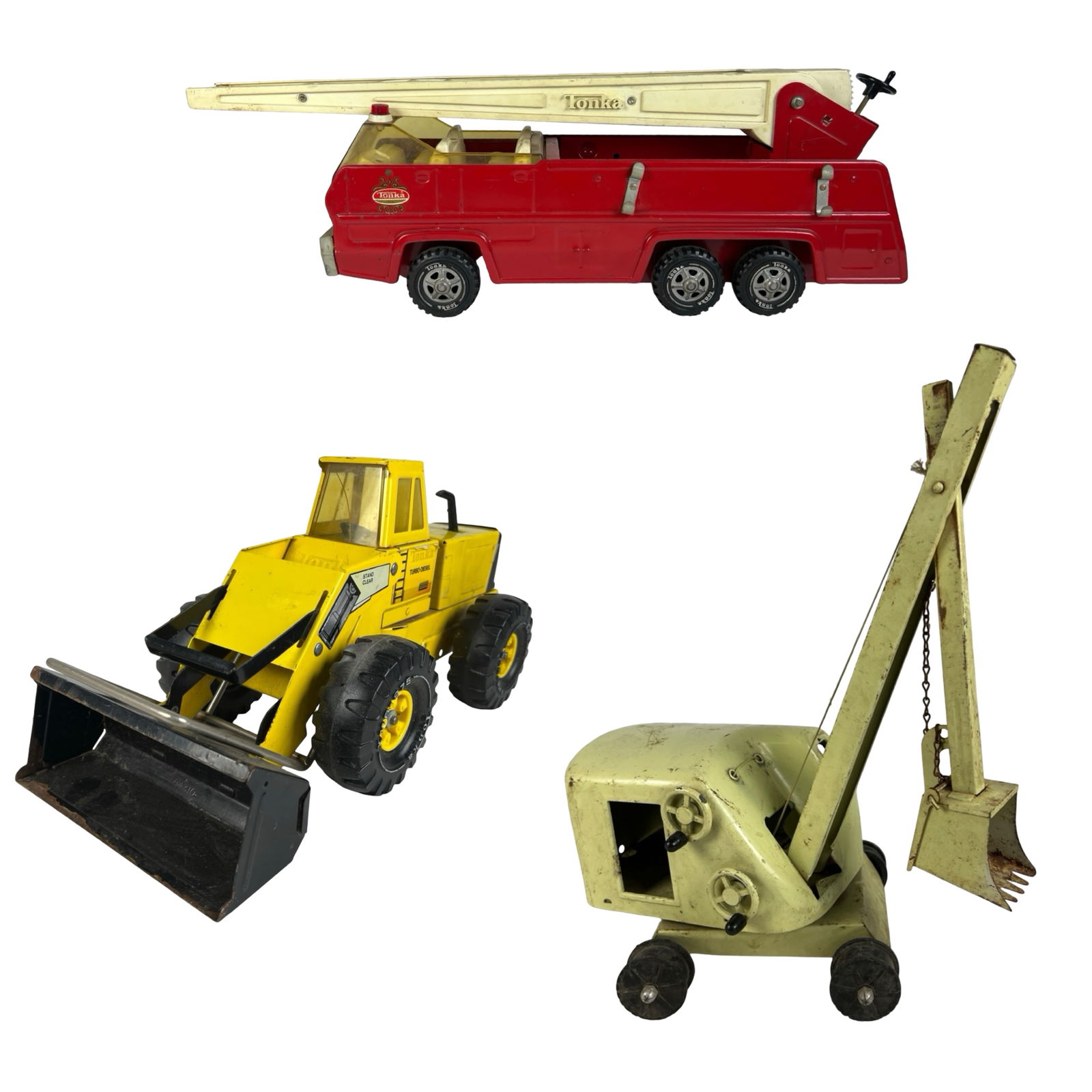 Tonka & Structo Pressed Steel Trucks & Excavator (1 of 9)