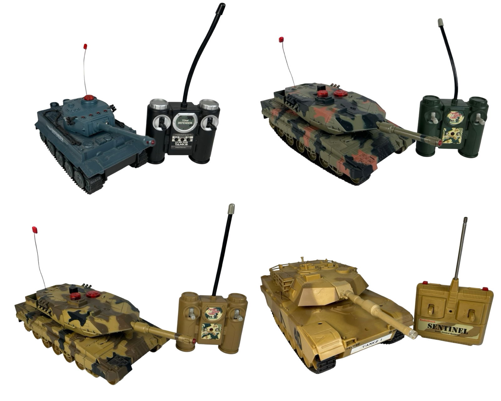 Vintage RC Toy Military Tanks with Remote Controls (1 of 3)