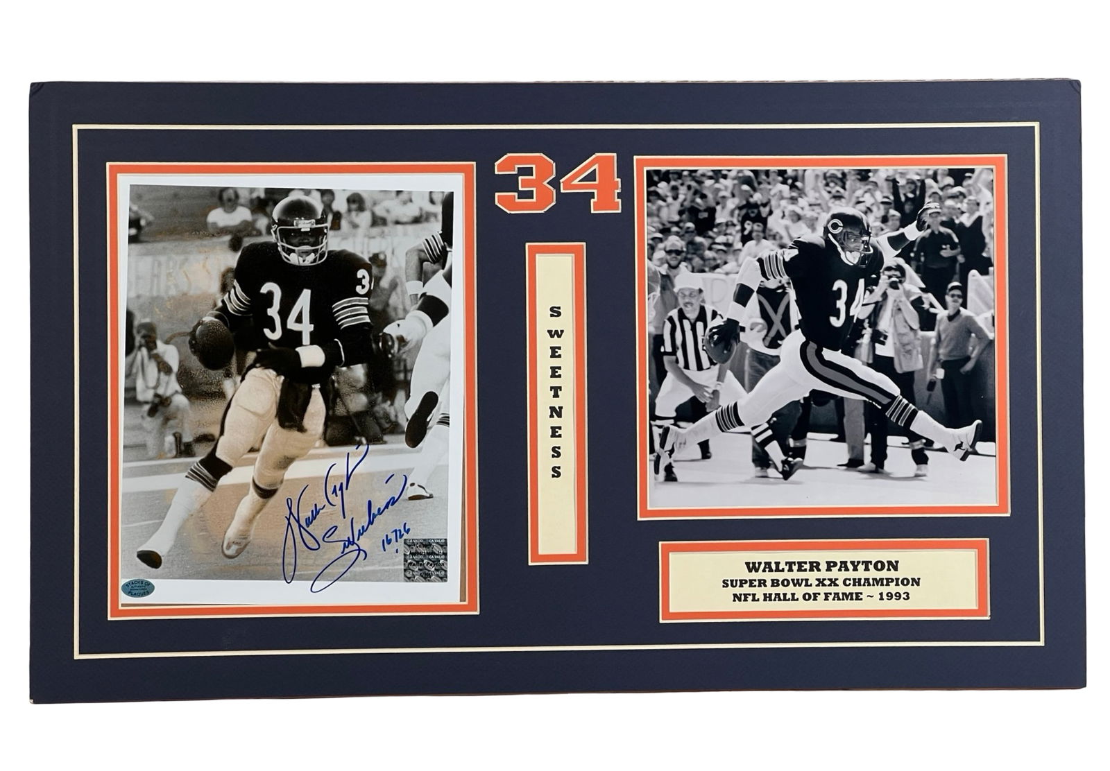 Walter Payton Signed Dual Photo Display (1 of 4)