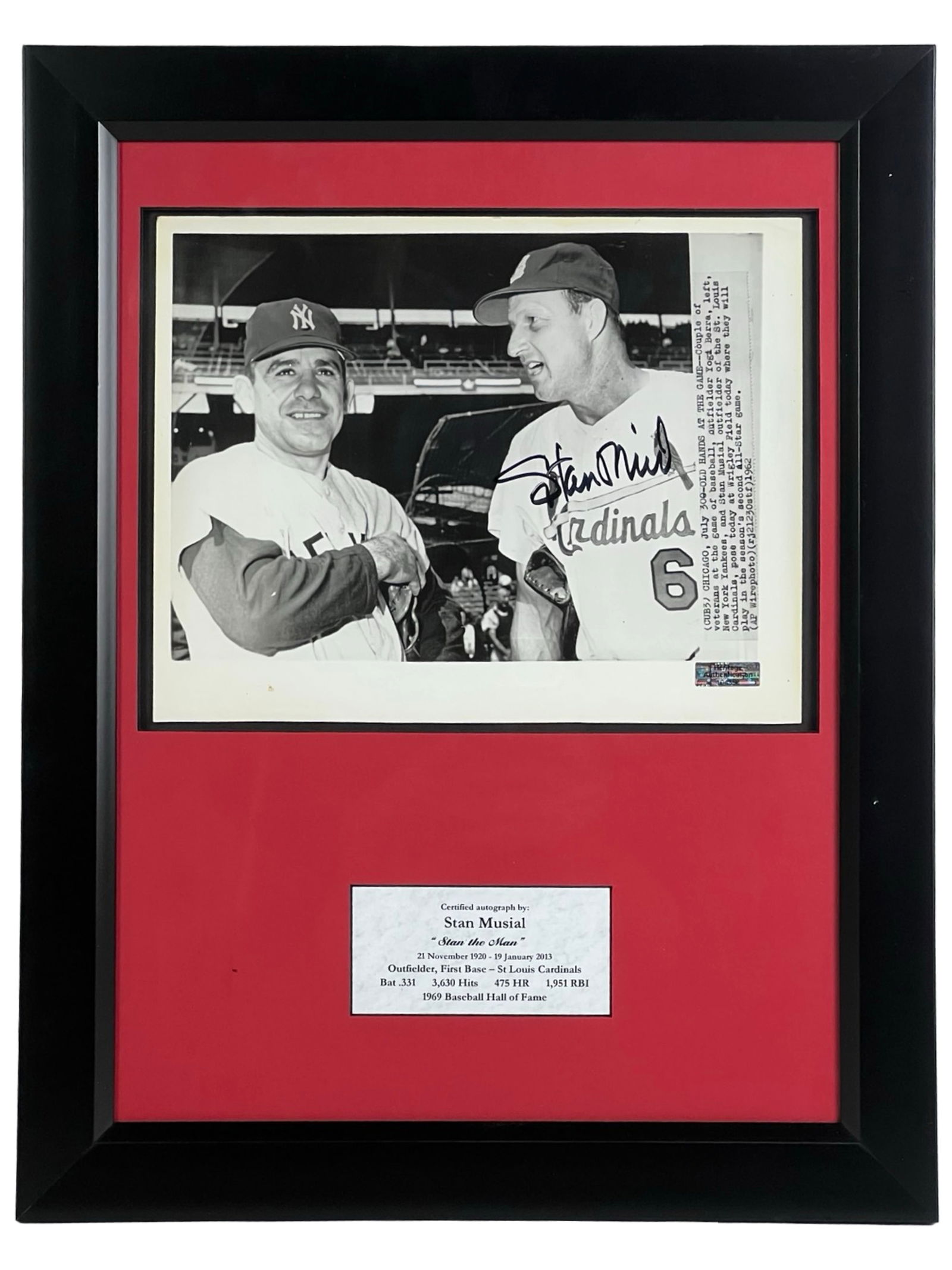 Stan Musial Autographed Signed Baseball Photograph (1 of 5)