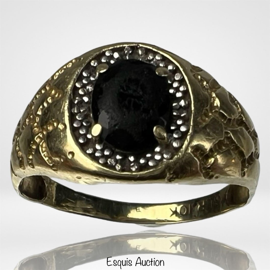 10K Yellow Gold & Blue Lolite Sapphire Ring: 10K Yellow Gold & Blue Lolite Sapphire Ring. Size- 11.