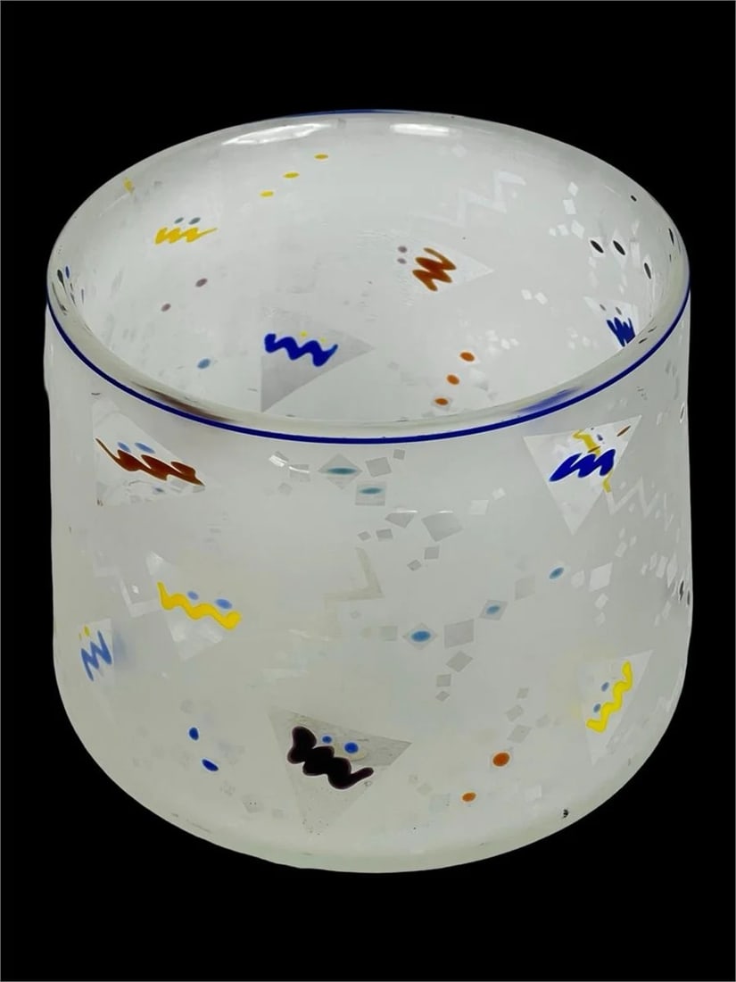 Tommie Rush Postmodern Signed Art Glass Vase, 1988 (1 of 5)