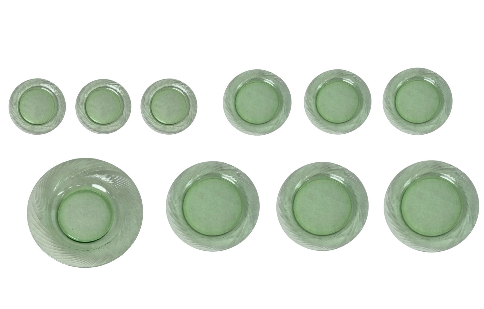 Vintage Pyrex Spring Green Swirl Glass Plate Set (1 of 7)