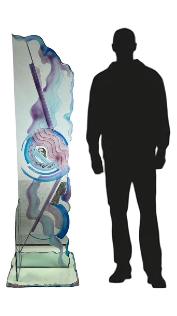 XL Contemporary Modern Fused Art Glass Sculpture (1 of 8)