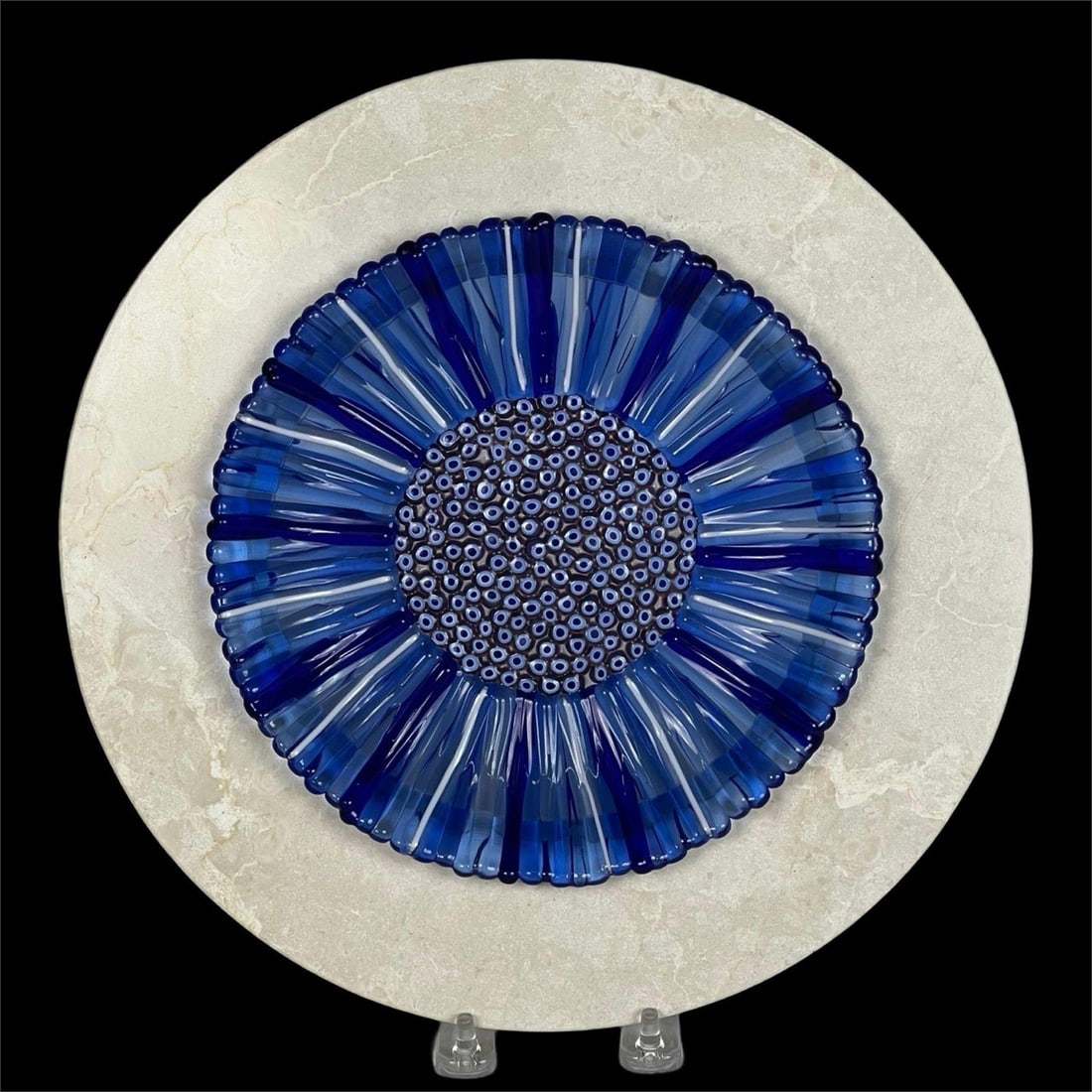Signed Studio Art Glass Millefiori Plate (1 of 6)