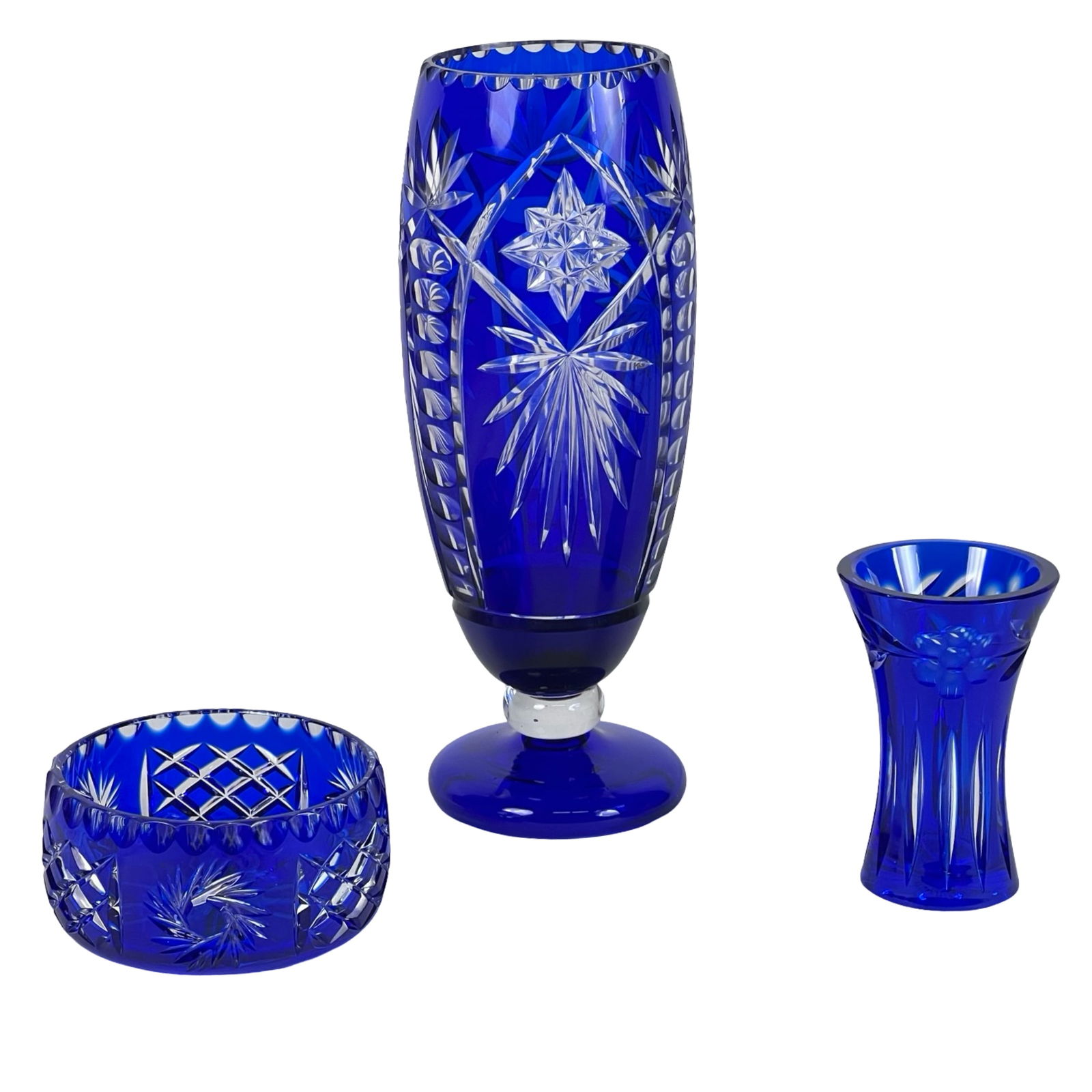 Royal Bohemia Cobalt Blue Cut to Clear Crystal (1 of 6)