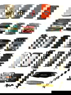 Collection of Vintage Lighters, & Knives- Zippo: Assortment of vintage smoking and utility items featuring classic pocket lighters, including several Zippo, novelty advertising lighters such as Salem, Winston, and Camel, along with assorted petrol a