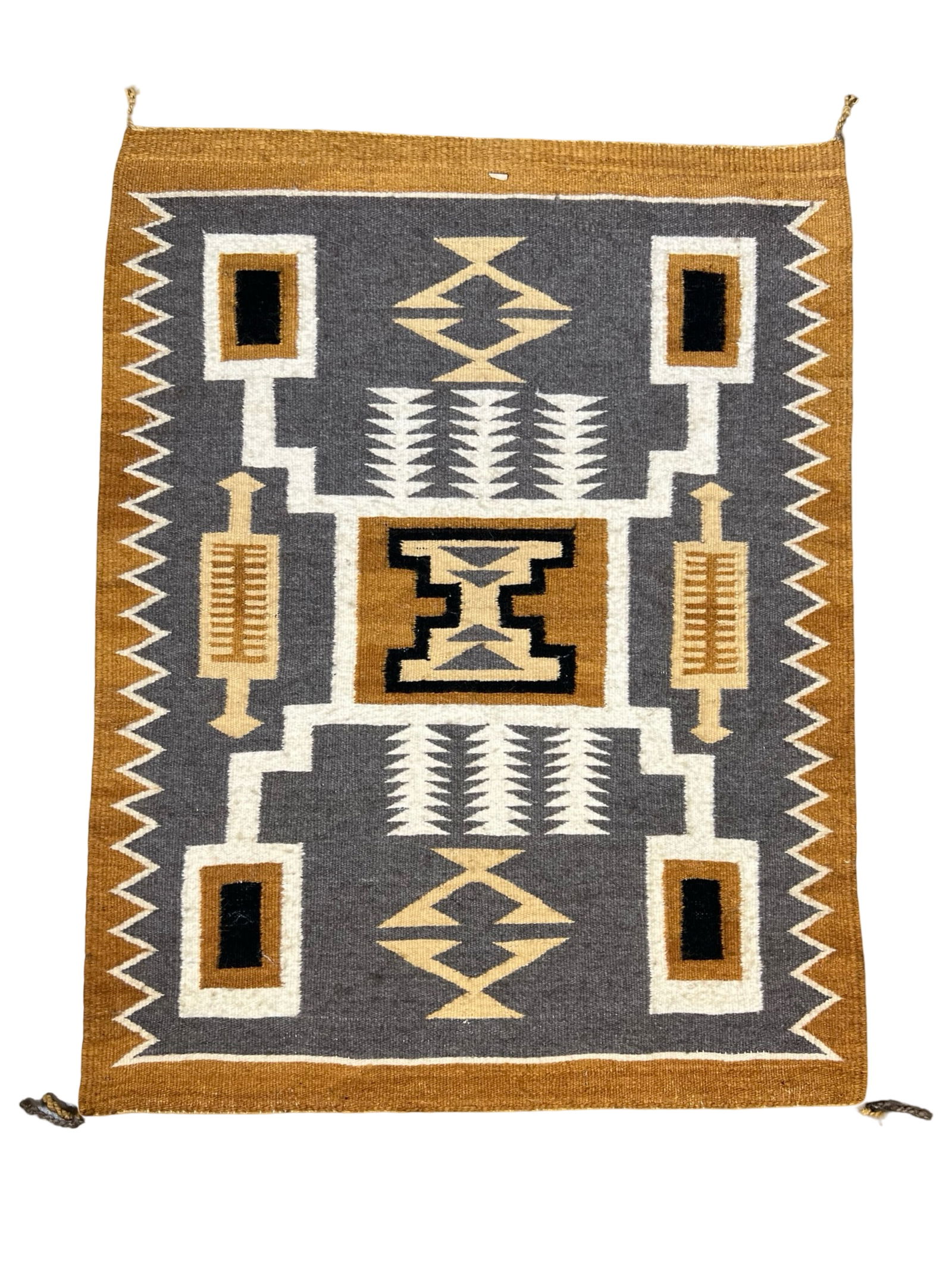 Navajo Two Grey Hills Crownpoint Rug - 35" x 27" (1 of 4)