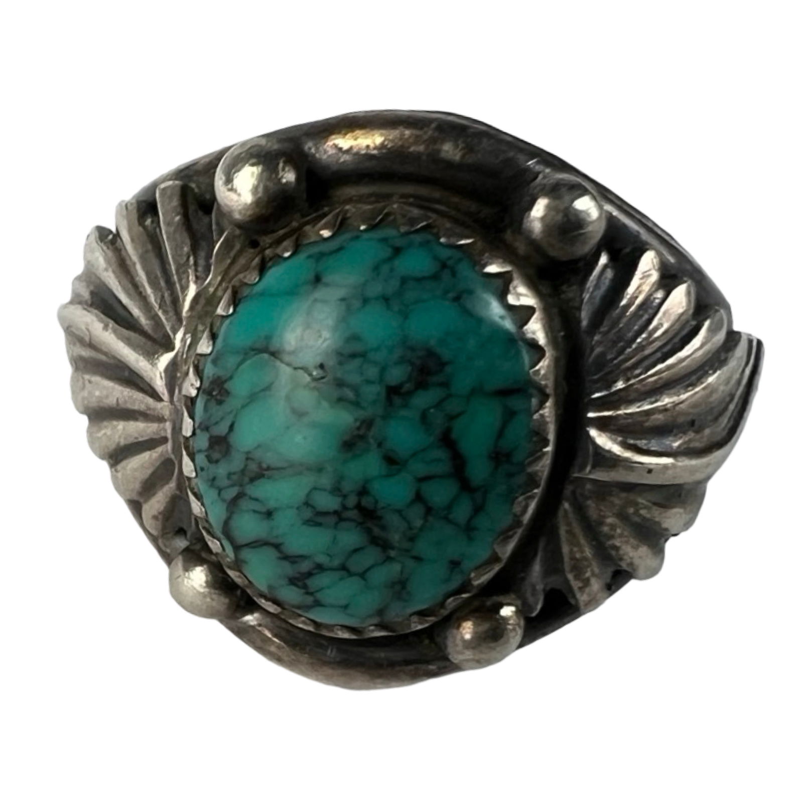 Navajo Sterling Silver Turquoise Ring- R. Begay (1 of 4)