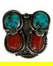 Navajo Sterling Silver Turquoise Bolo Tie Slide