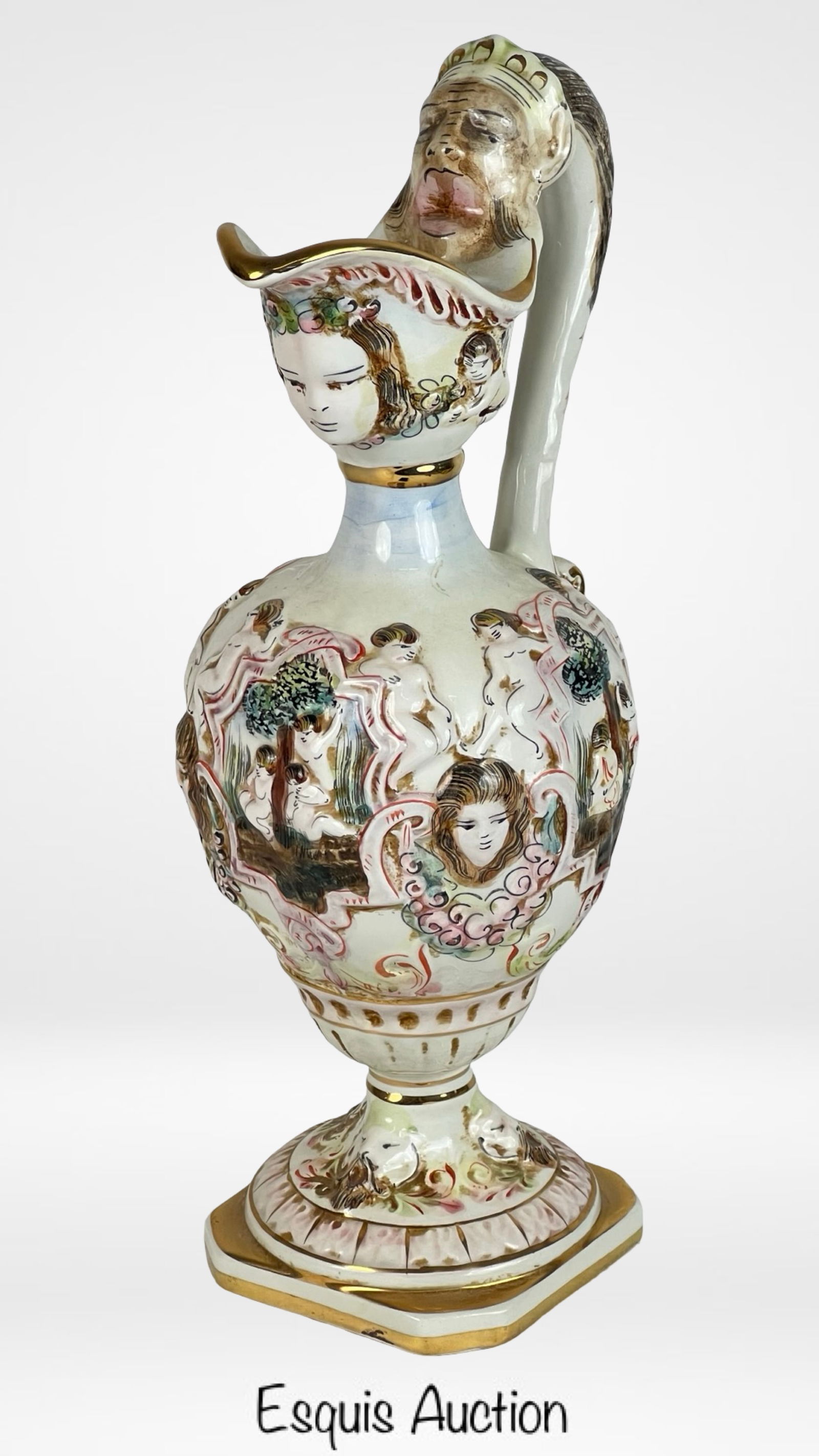 Capodimonte Italy Porcelain Vase- Cherubs & Satyr (1 of 8)