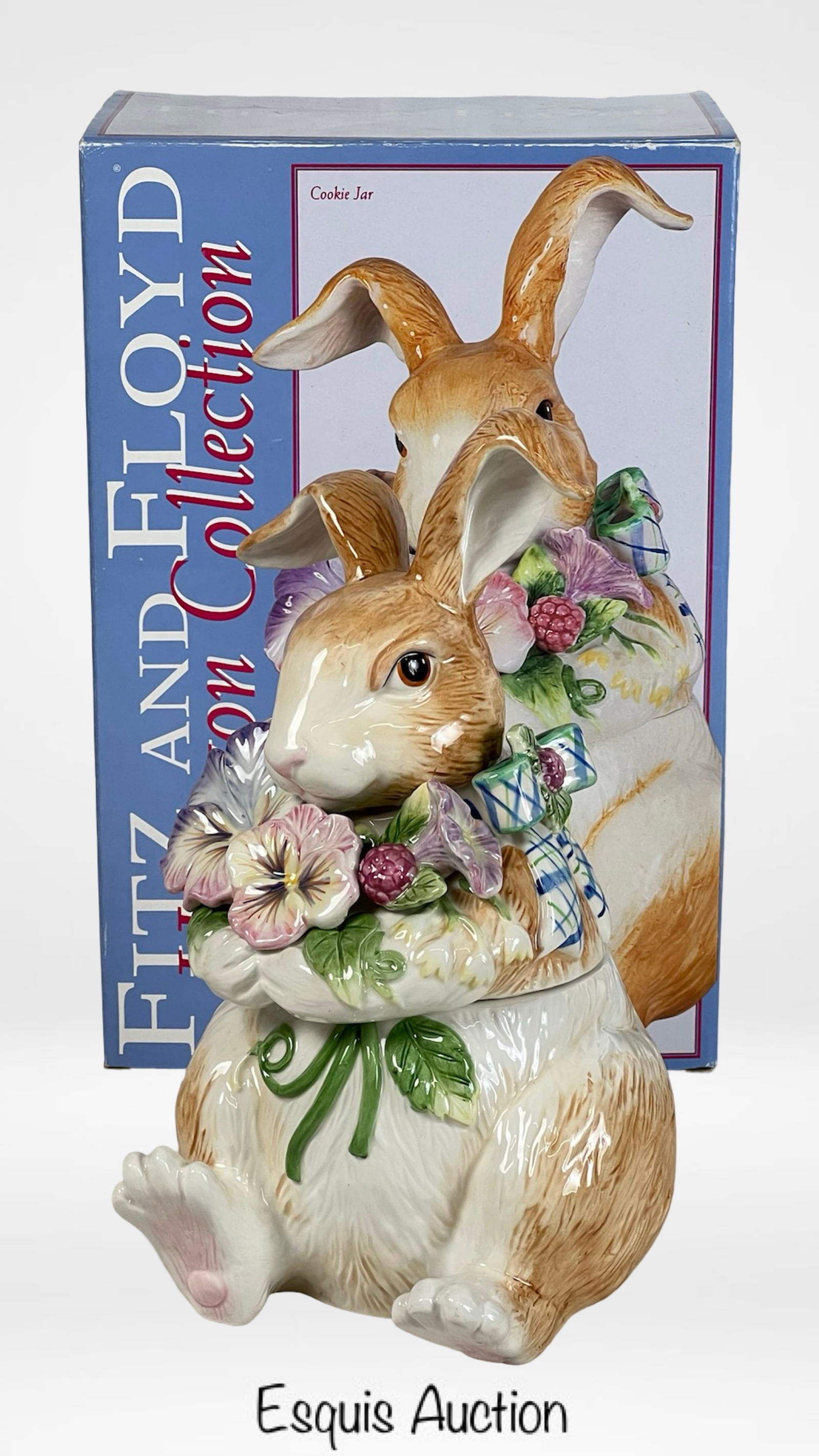 Fitz and Floyd Halcyon Collection Bunny Cookie Jar (1 of 2)
