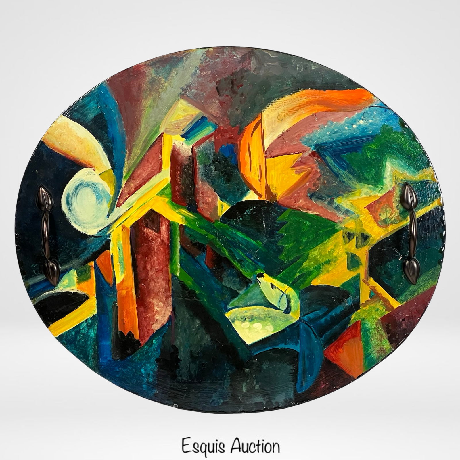 Modernist Hand-Painted Serving Tray- Franz Marc (1 of 3)