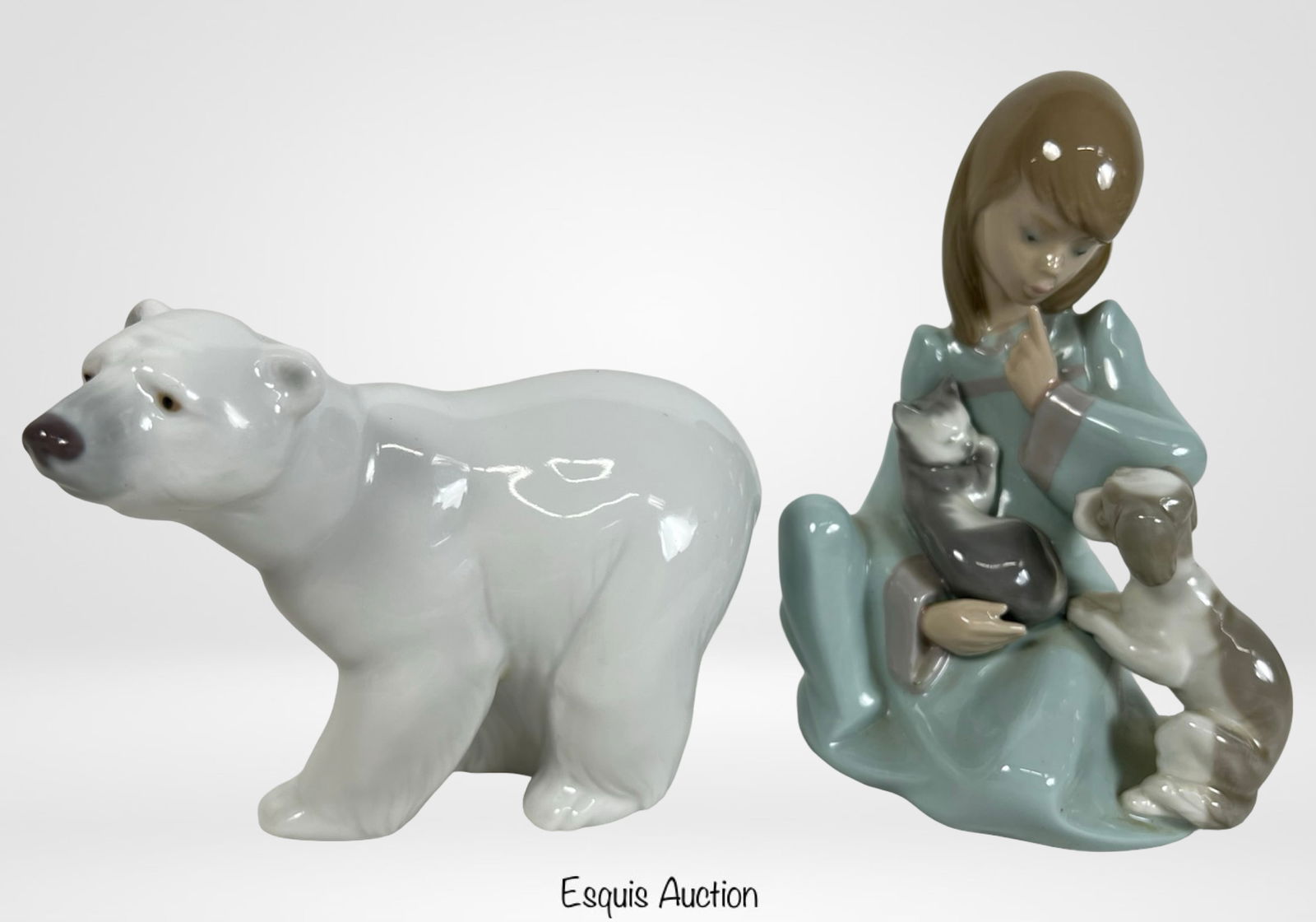 Lladro Porcelain Figurines - Polar Bear & Cat Nap (1 of 3)