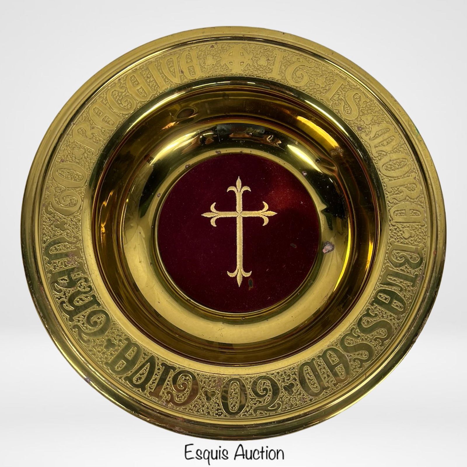 Vintage Brass Church Religious Offering Plate (1 of 2)