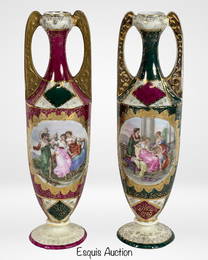 Pair of Royal Vienna Porcelain Vases