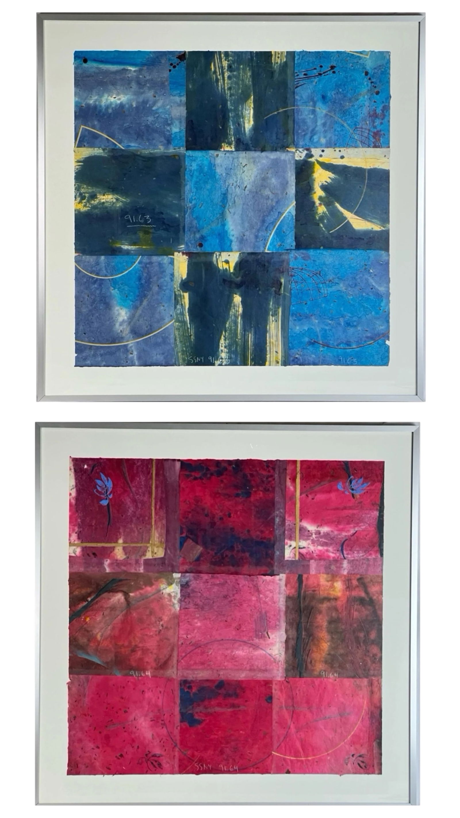 Two Contemporary Abstract Mixed-Media Paintings (1 of 3)