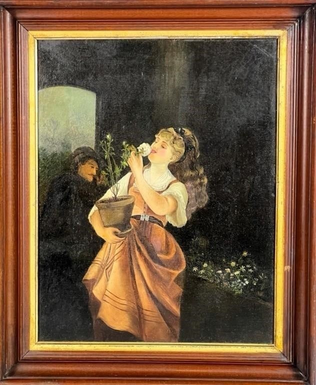 Victorian Girl with Rose Oil Painting (1 of 3)