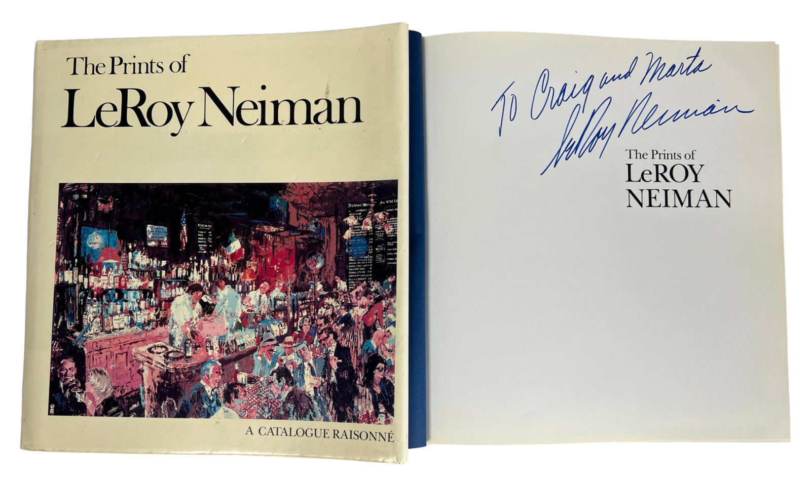 The Prints of LeRoy Neiman - Signed by the Artist: This first edition of The Prints of LeRoy Neiman: A Catalogue Raisonné is personally inscribed and signed by the iconic American artist LeRoy Neiman. The hardcover volume, published by Knoedler Publi