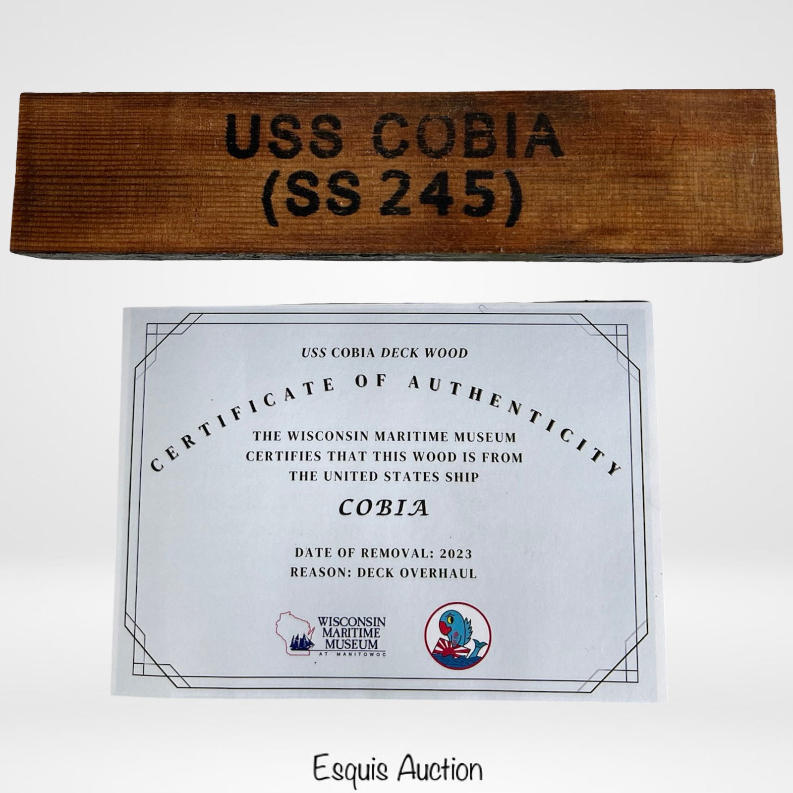 USS Cobia (SS-245) Submarine Deck Wood Piece (1 of 3)