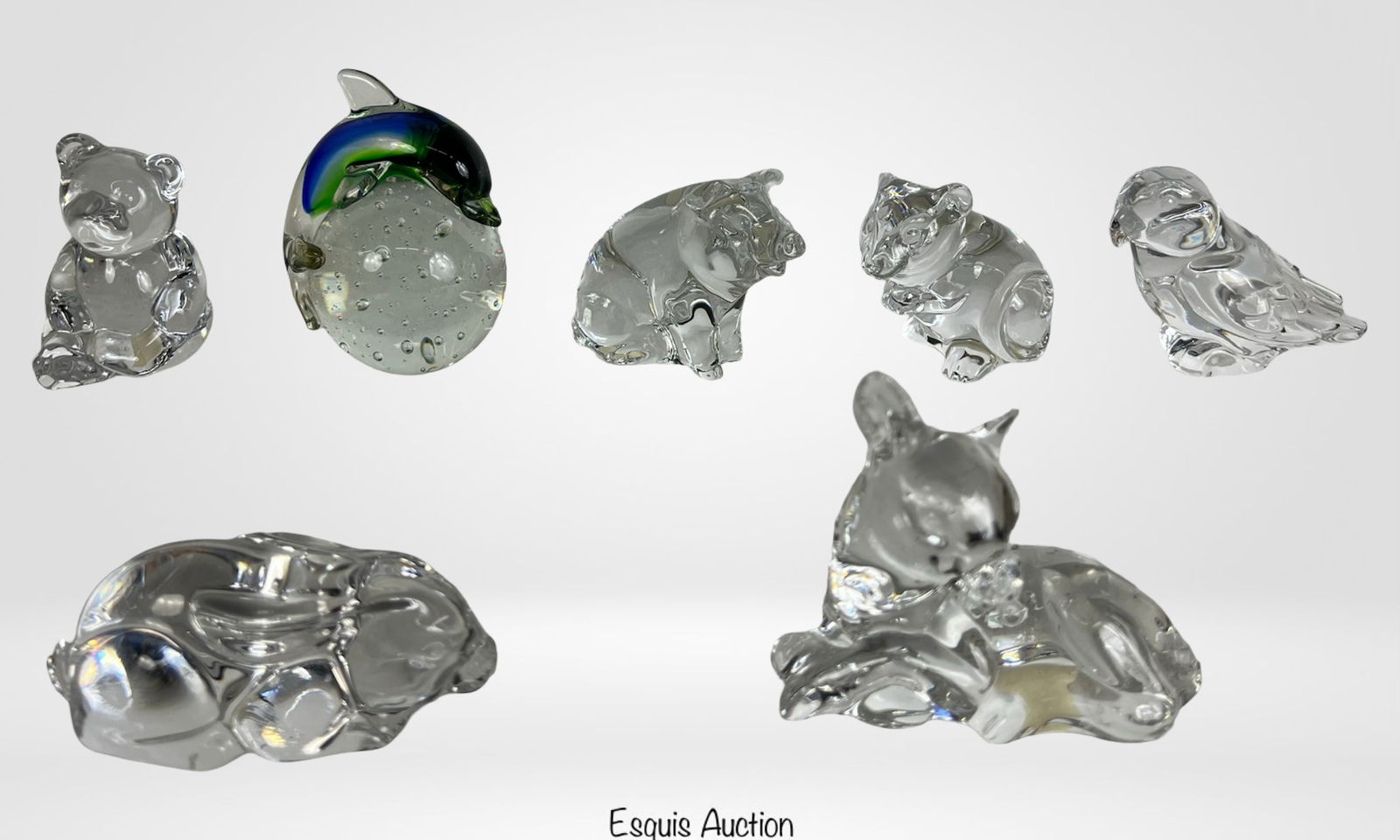 Group of Crystal and Art Glass Animal Figurines (1 of 4)