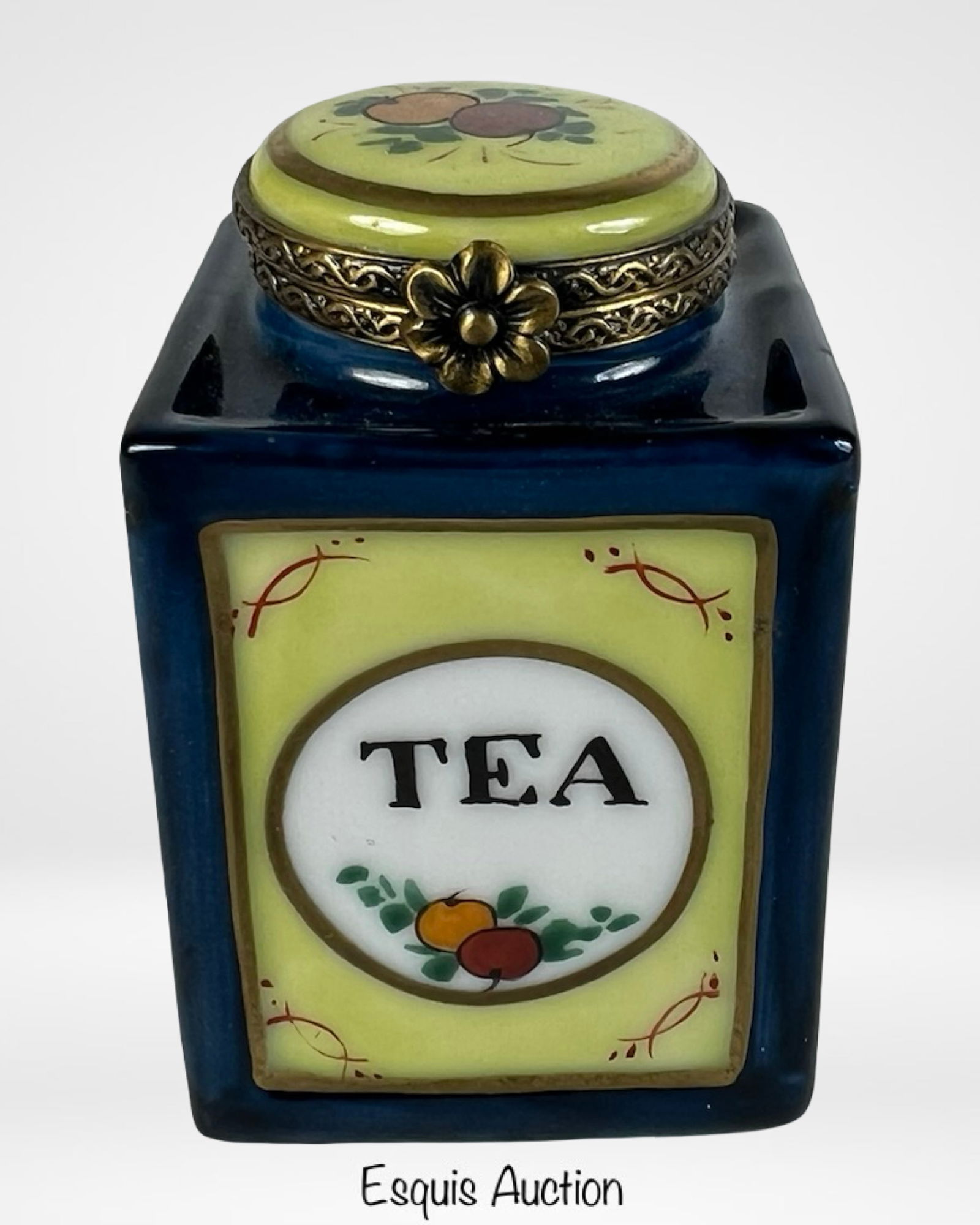 Limoges France Porcelain Trinket Box- Tea Canister (1 of 4)