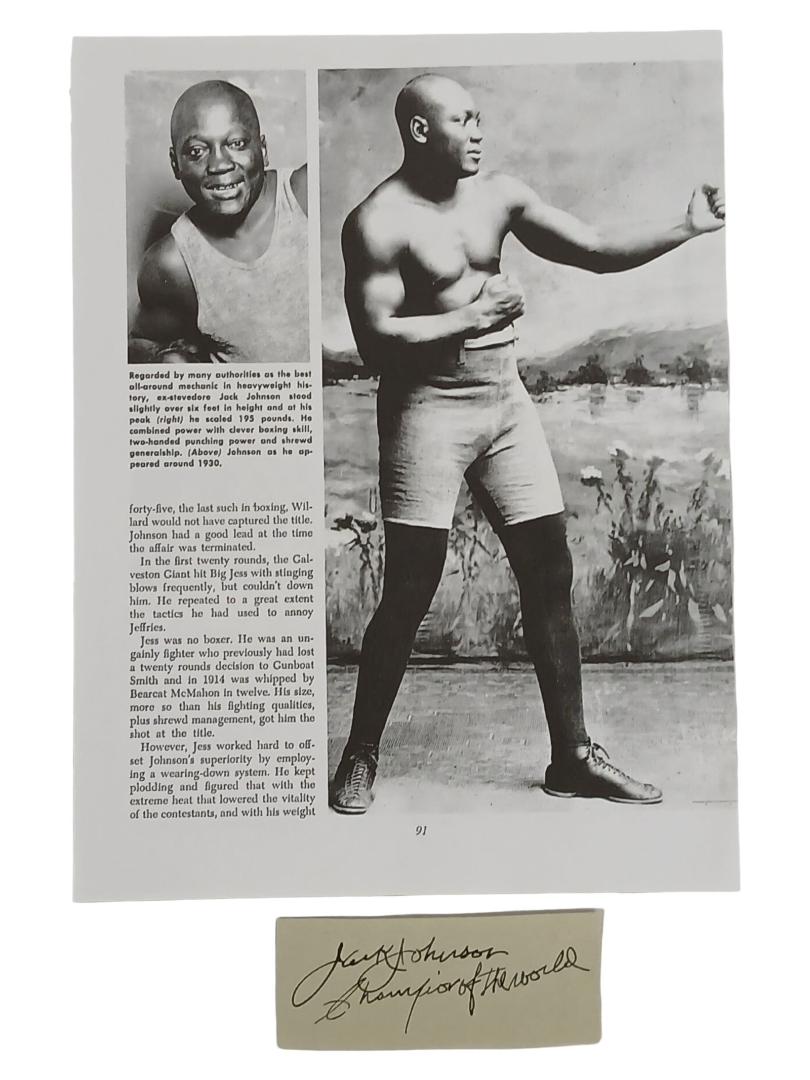 Jack Johnson- Boxing Champion Autograph/ Signature (1 of 3)