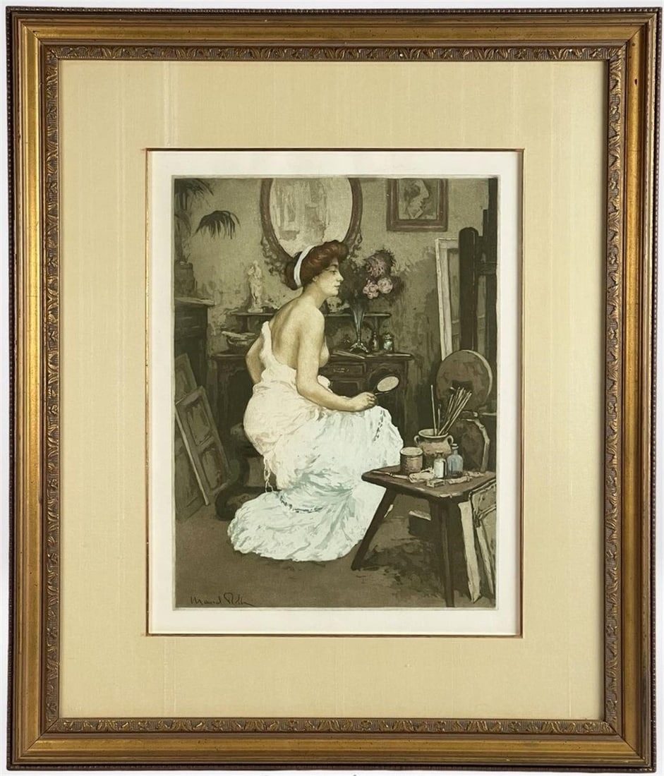 Manuel Robbe - "Avant la Pose" Signed Aquatint (1 of 3)