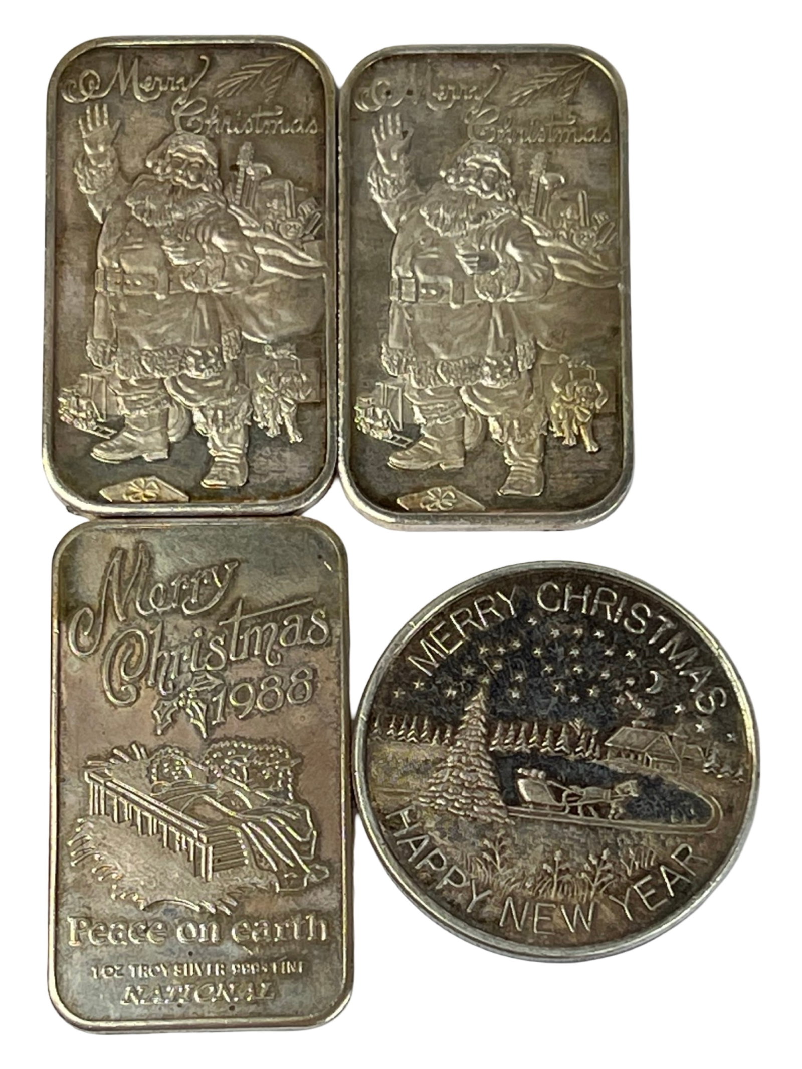 Merry Christmas .999 Fine Silver Bars & Bullion: Merry Christmas .999 Fine Silver Bars & Bullion. 4 oz of Fine Silver.