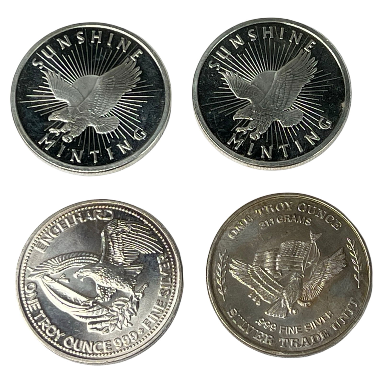 4- 1 troy oz Fine .999 Silver Rounds (1 of 2)