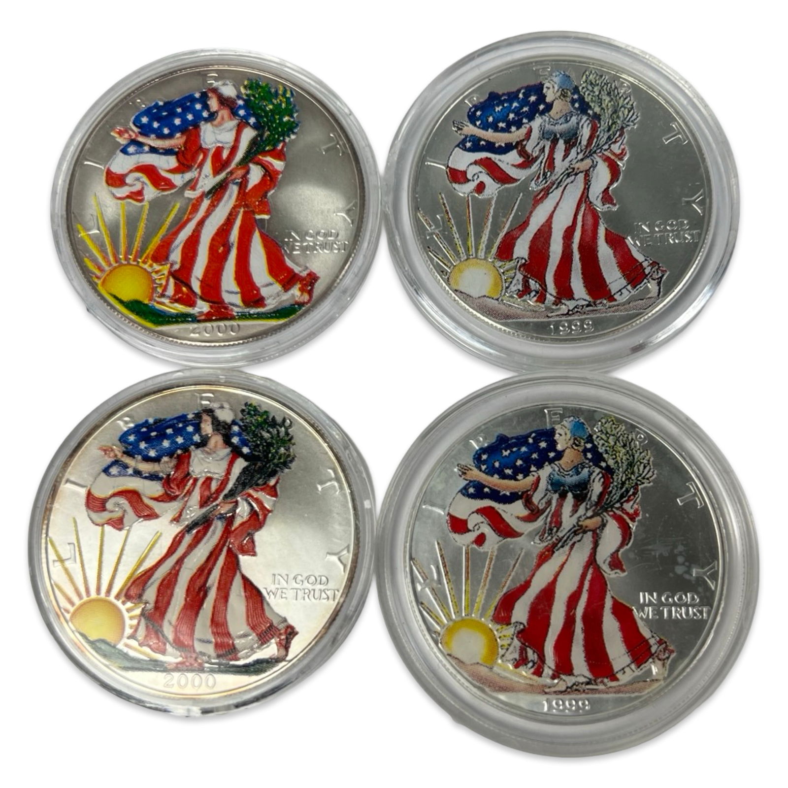 Colorized American Silver Eagle Dollar Coins (1 of 2)