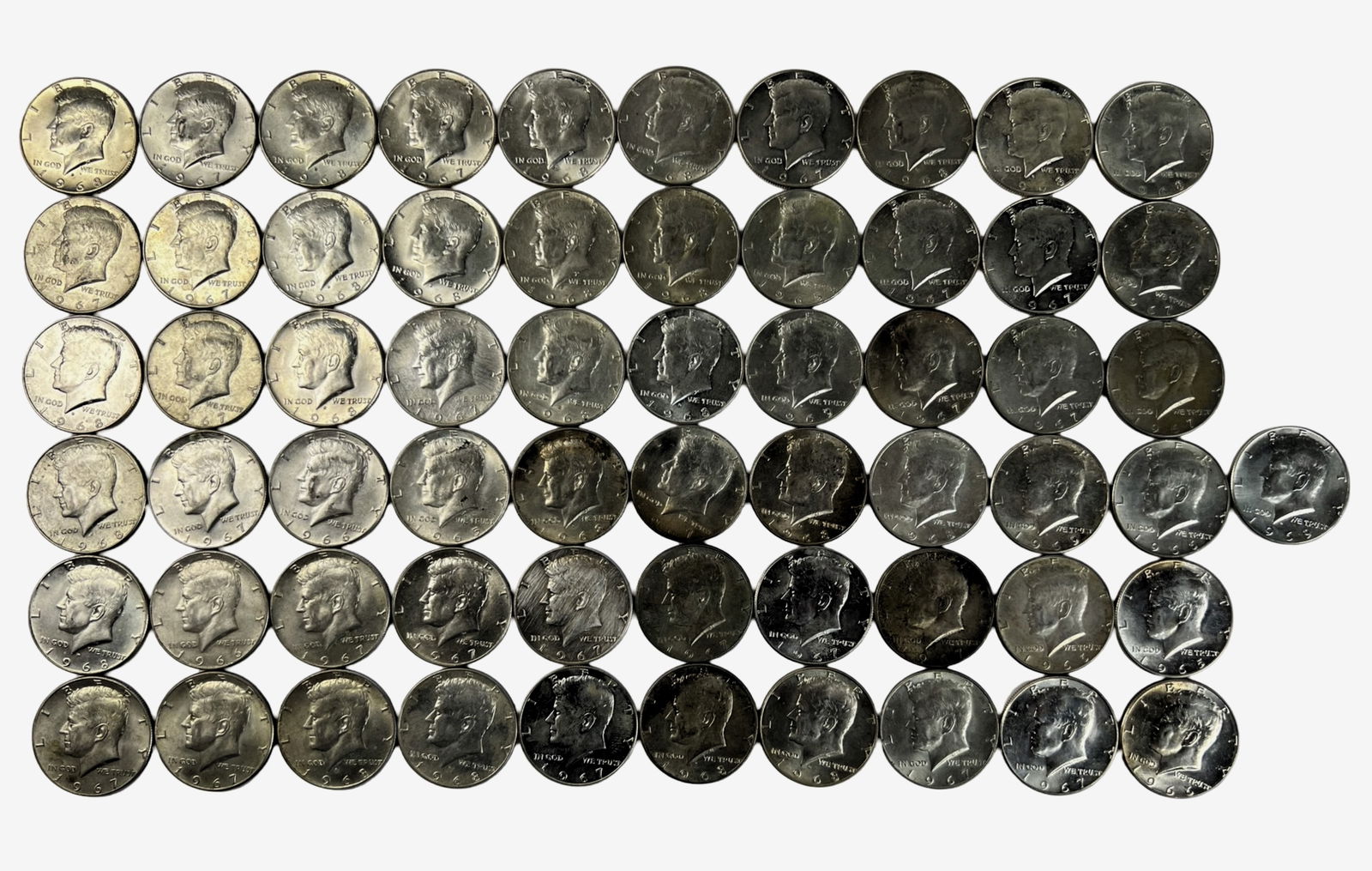 1965-1969 US Kennedy Half Dollar Silver Coins (61) (1 of 3)