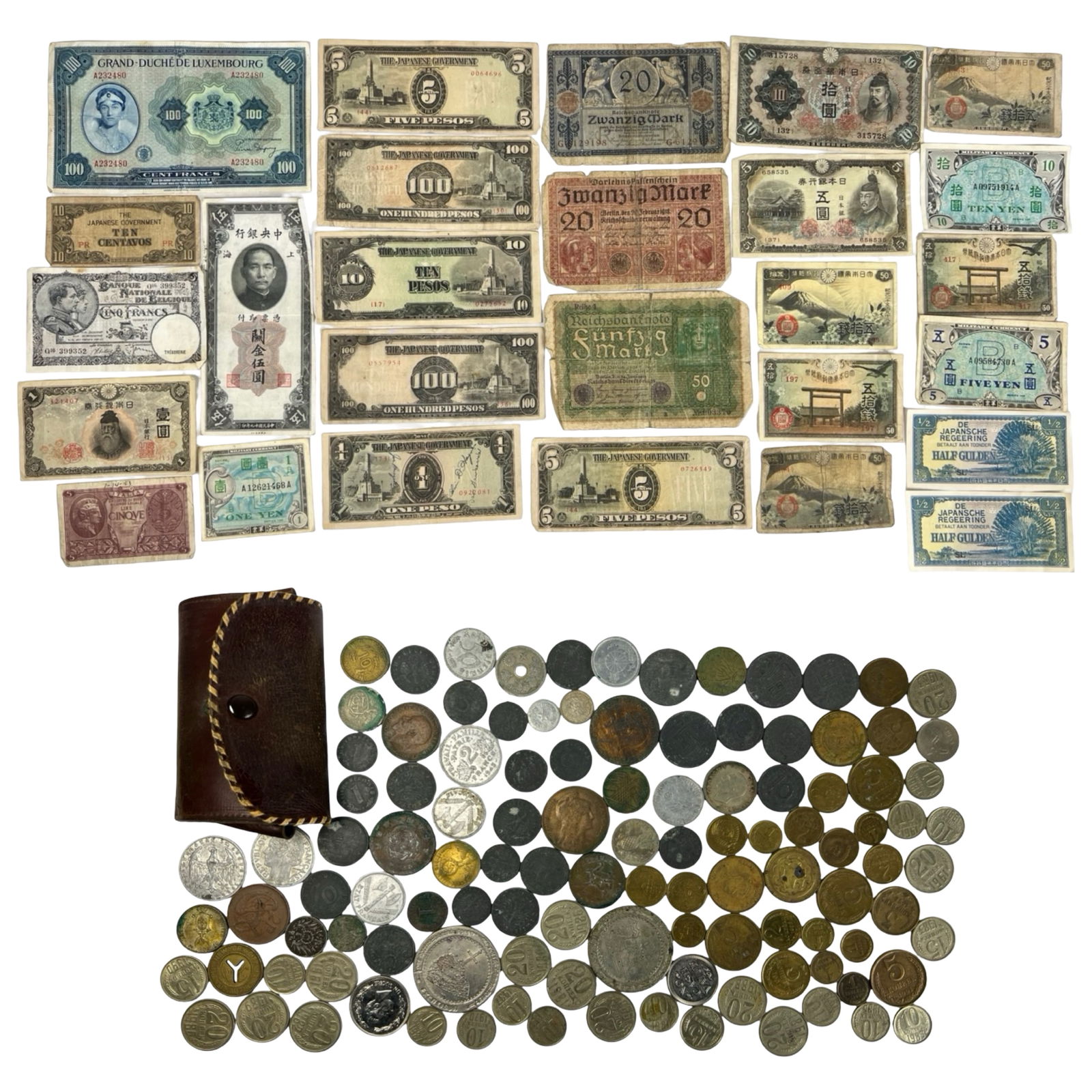 Group of Vintage World Coins & Banknotes- WWII (1 of 10)