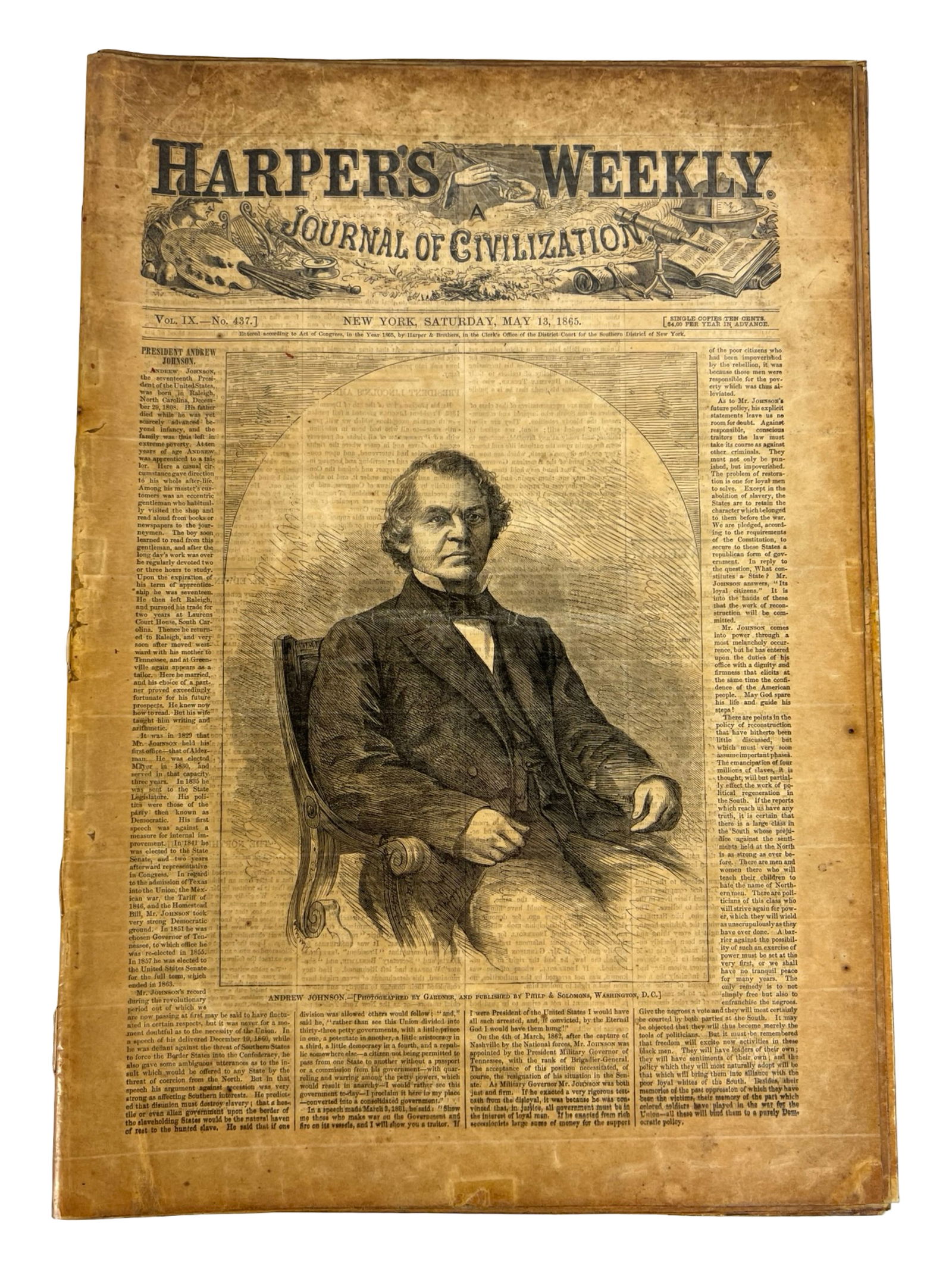 1865 Harper's Weekly Magazine- Lincoln's Funeral (1 of 4)