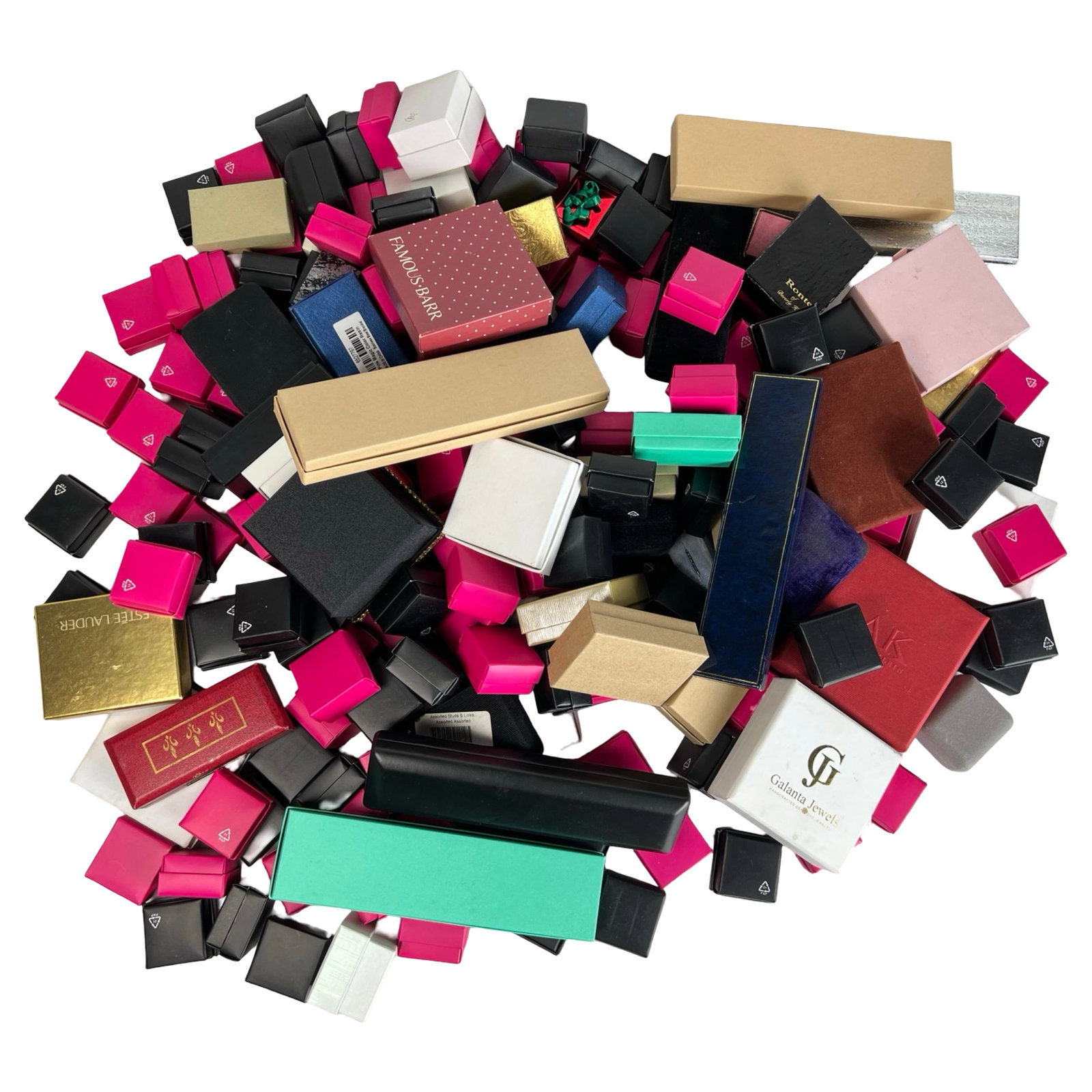 Large Assortment of Jewelry & Ring Boxes: Large Assortment of Jewelry & Ring Boxes. All empty.