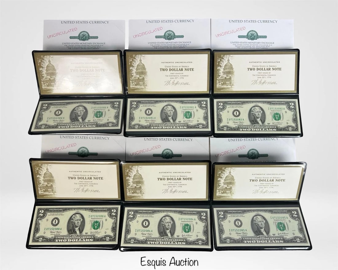 14 Uncirculated 2003 US 2 Dollar Bills/ Banknotes (1 of 7)