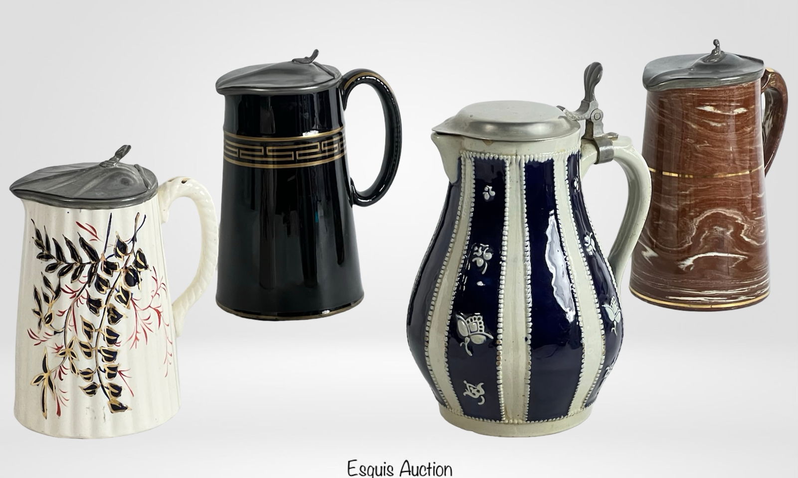 Antique European Lidded Syrup & Beer Jugs (1 of 8)