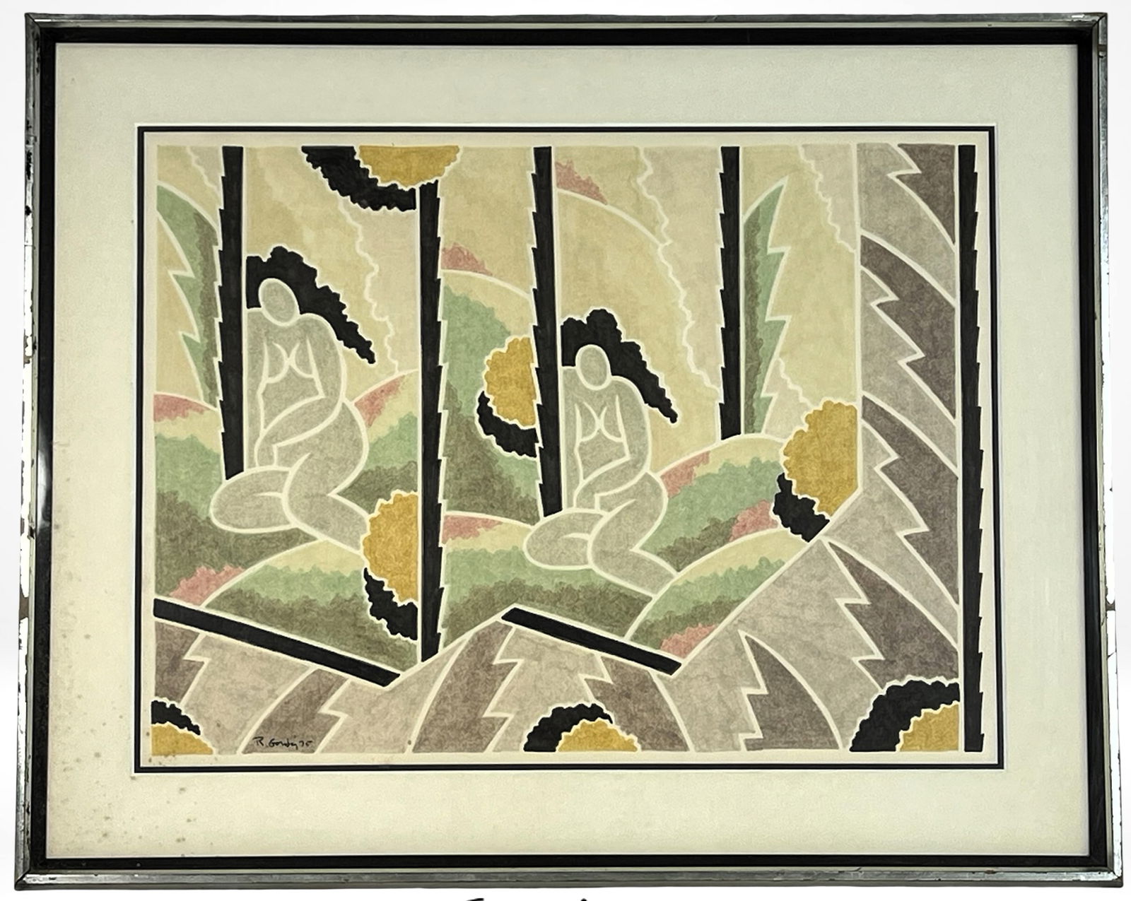 Robert Gordy Signed 1975 Modernist Lithograph (1 of 3)