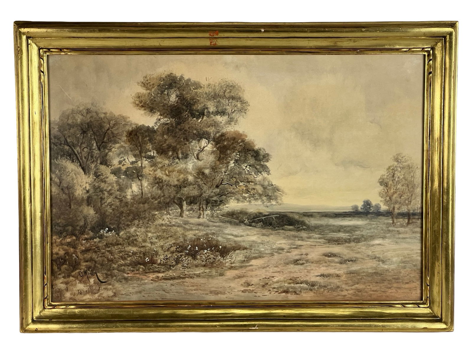 Early 20th C. Watercolor Landscape by O. Keith (1 of 3)