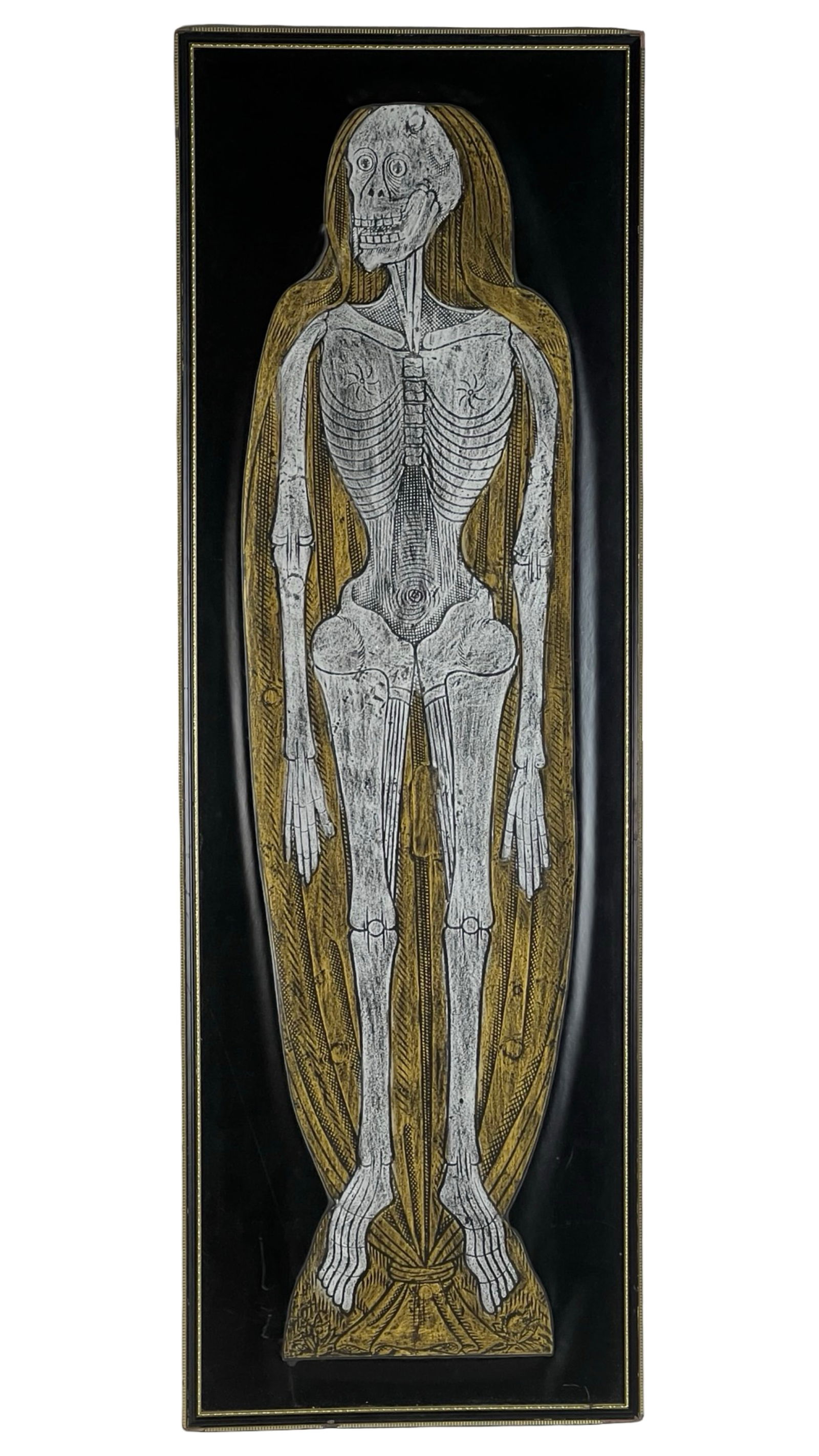Shrouded Skeleton Brass Rubbing Bas Relief Art (1 of 3)