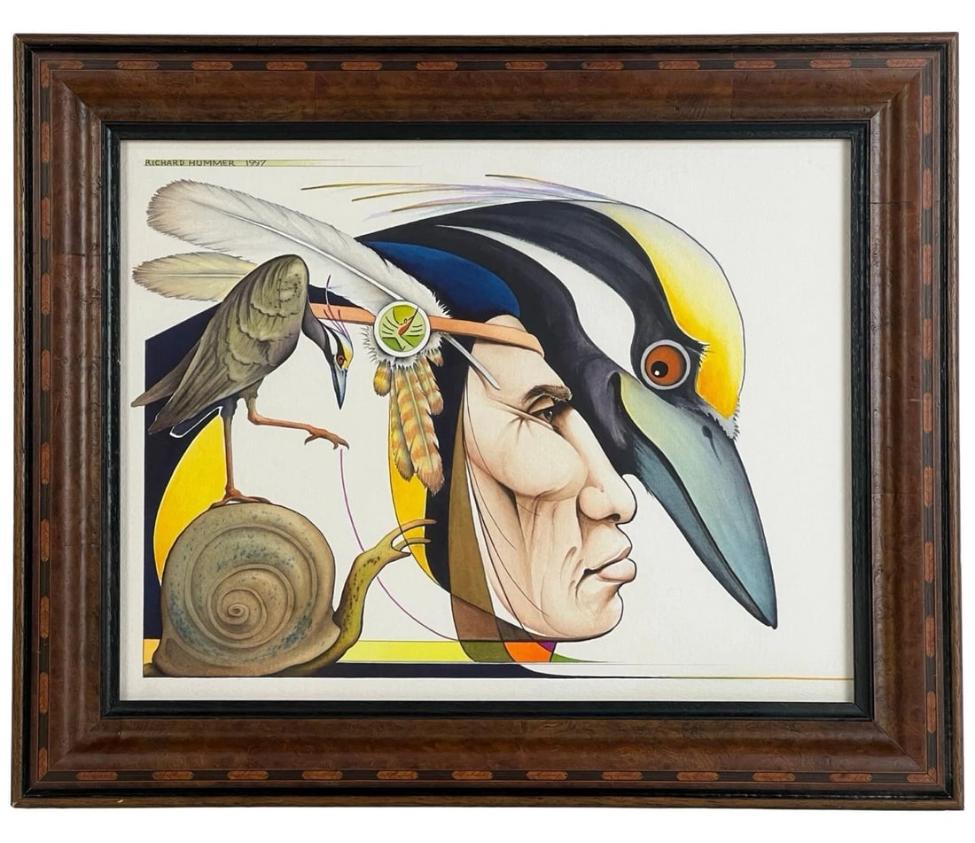 Richard Hummer- Native American Warrior Watercolor (1 of 3)