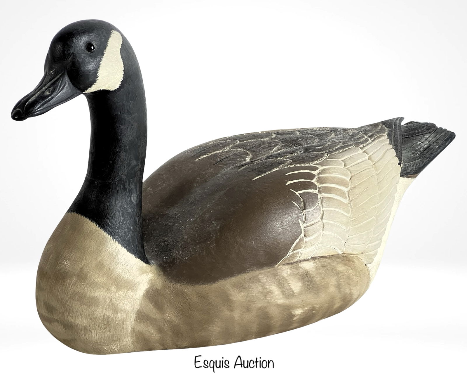Canada Goose Hand Carved Wooden Decoy by B. Frigon (1 of 6)
