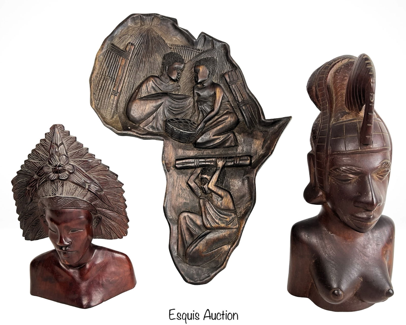 African Fulani Bust, Relief & Balinese Warrior (1 of 5)
