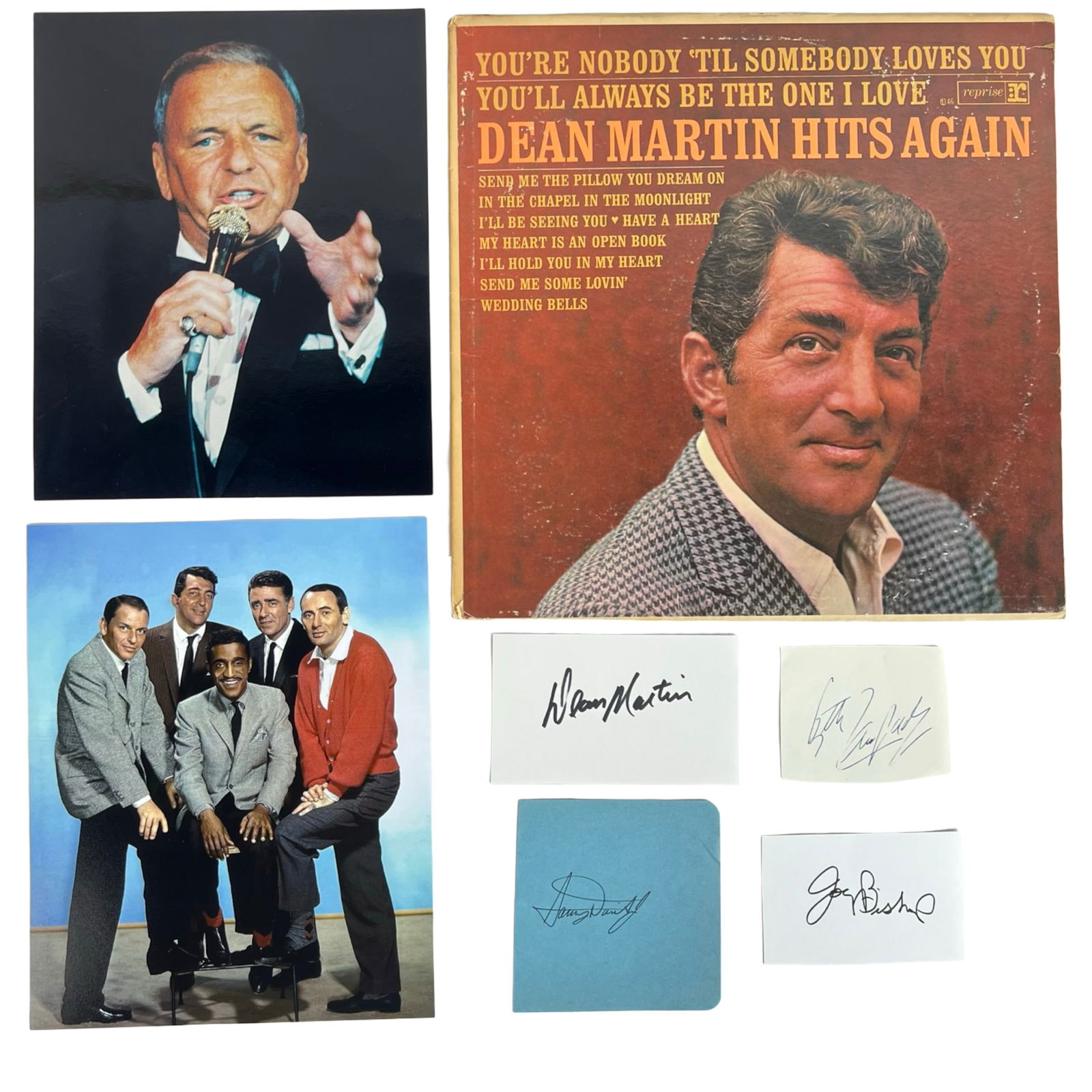 Rat Pack 4 Autographes- Martin, Davis, w/ Vinyl (1 of 3)